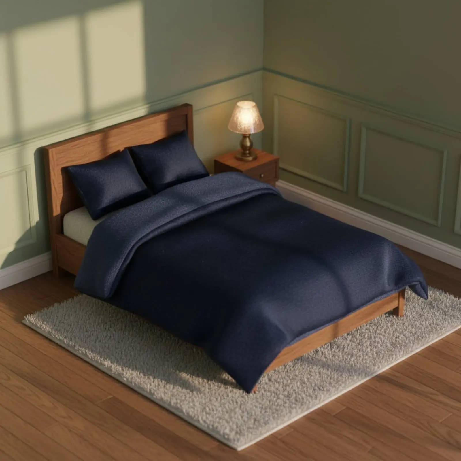 4 Pieces 1:12 Scale Bedding Set Handmade Miniature Quilt and Pillow Set for Collectors, Hobbyists, Diorama