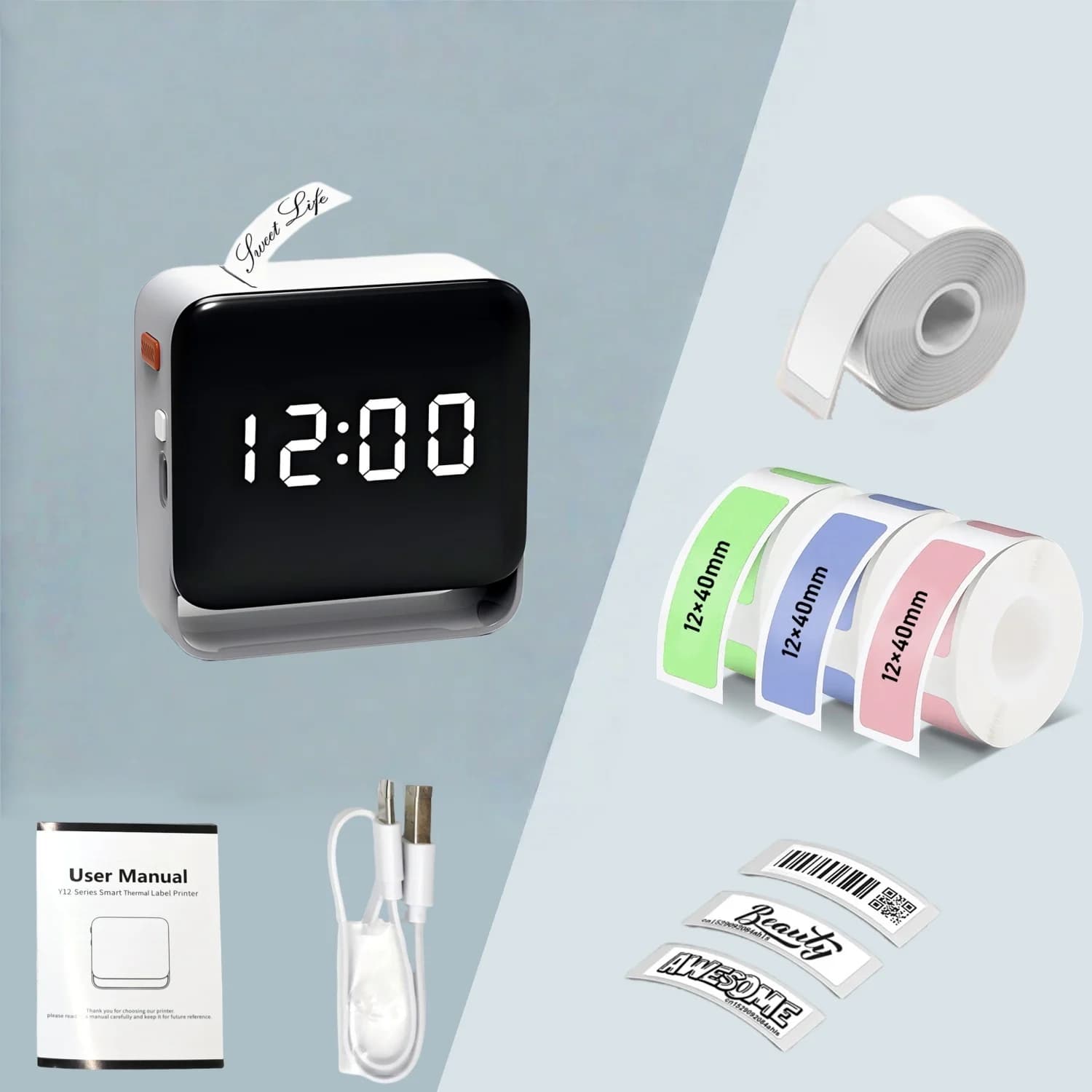 Portable Wireless Label Maker with Paper Roll