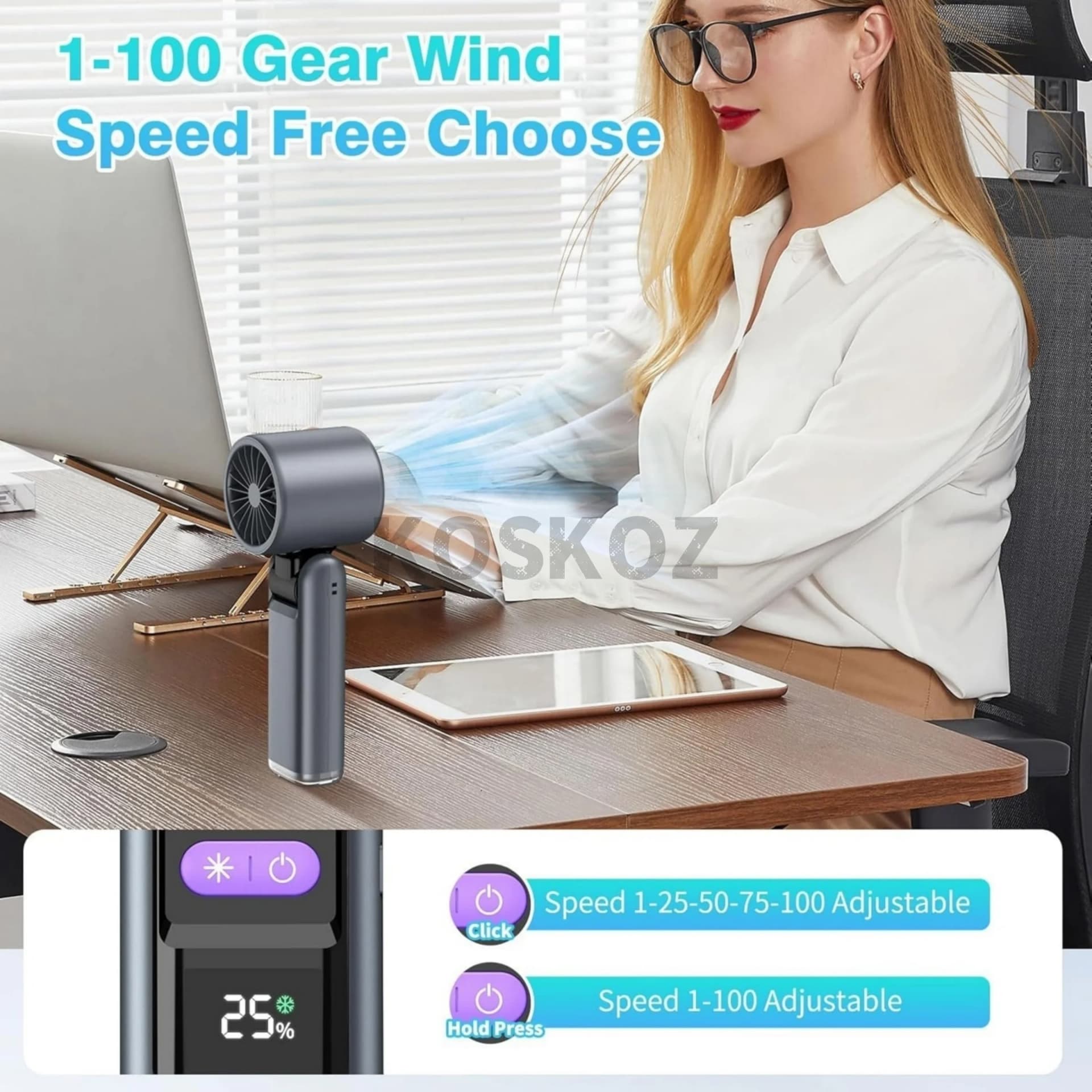 Portable Handheld Turbo Fan With Cooling Plate