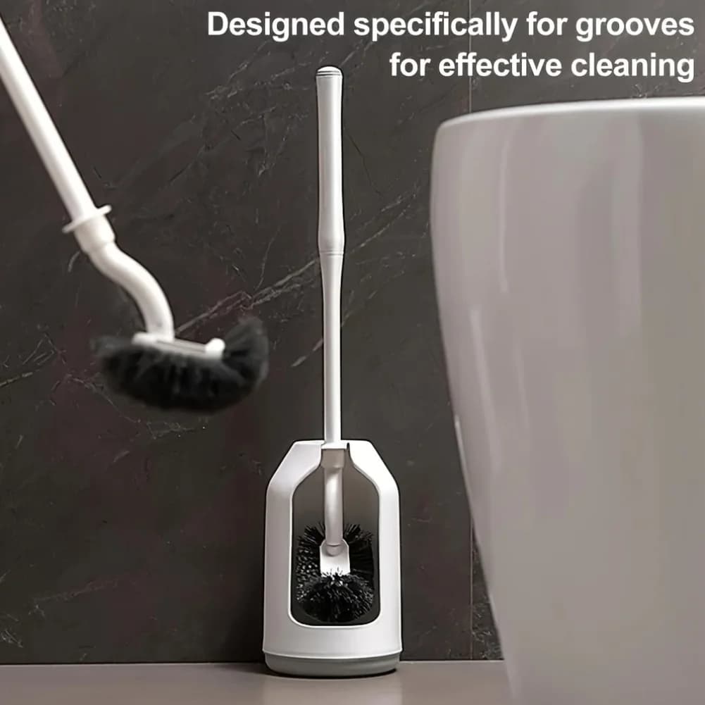 Toilet Brush Set with Ergonomic Handle and Ventilation Base