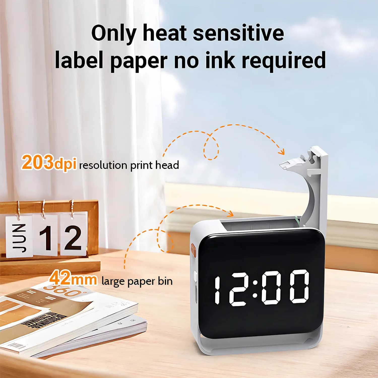 Portable Wireless Label Maker with Paper Roll