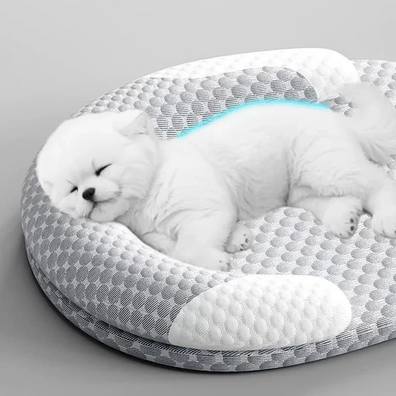 Cooling Cat Bed with Neck Support