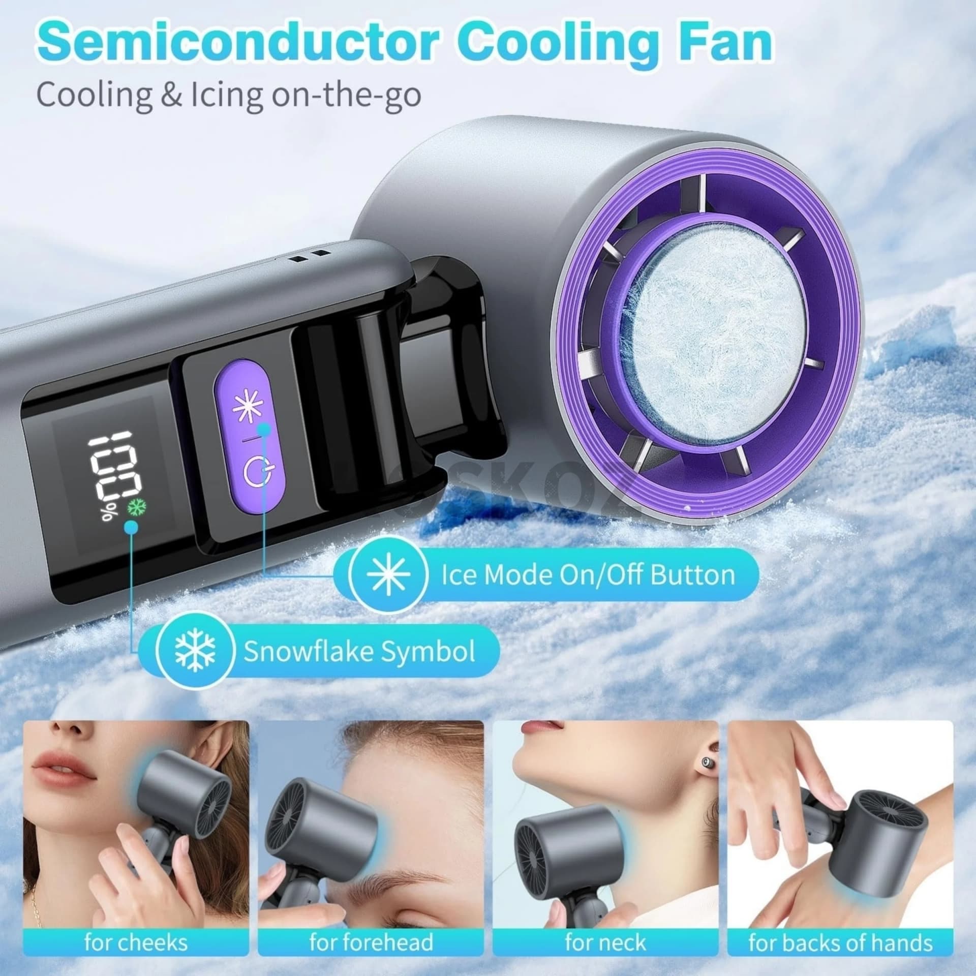 Portable Handheld Turbo Fan With Cooling Plate
