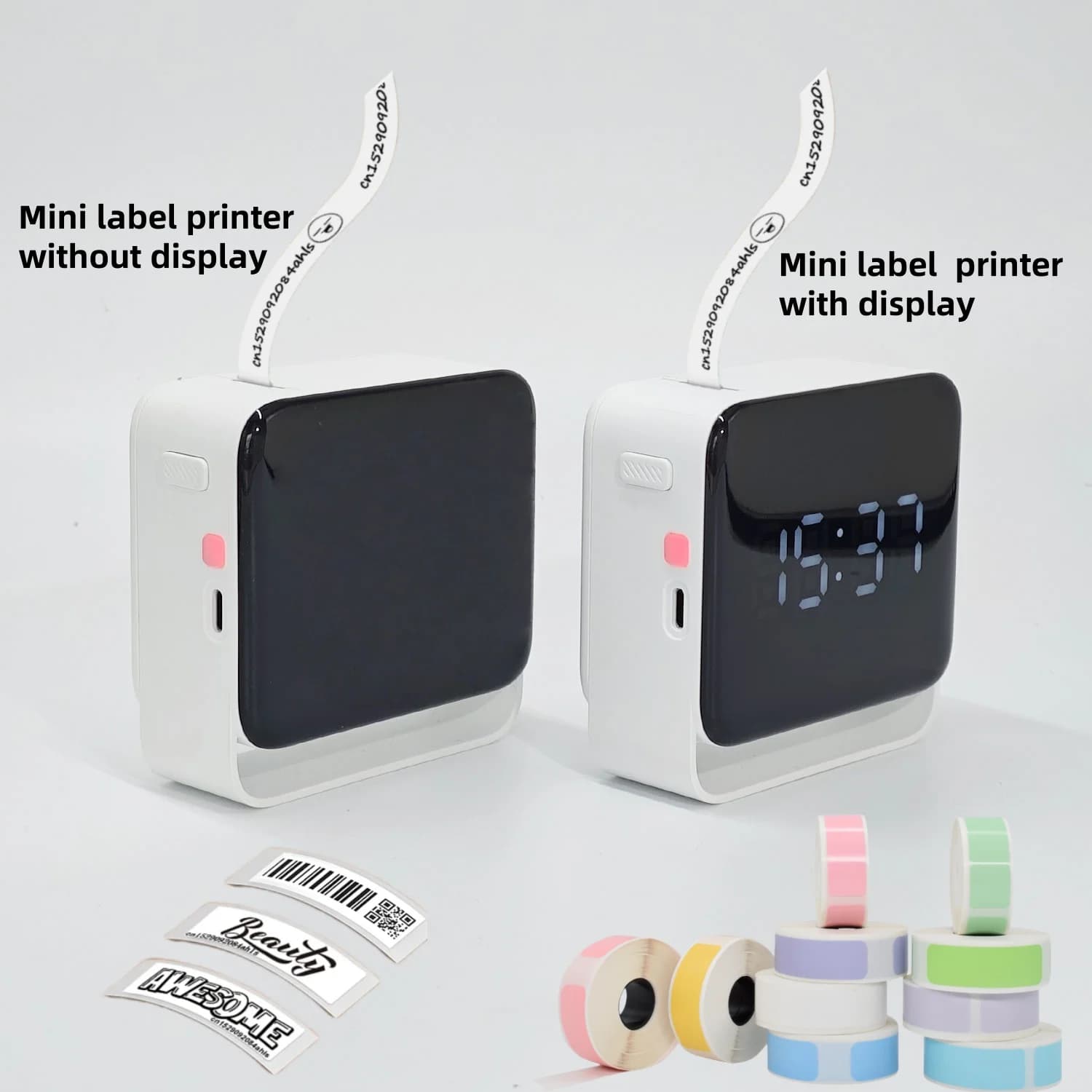 Portable Wireless Label Maker with Paper Roll