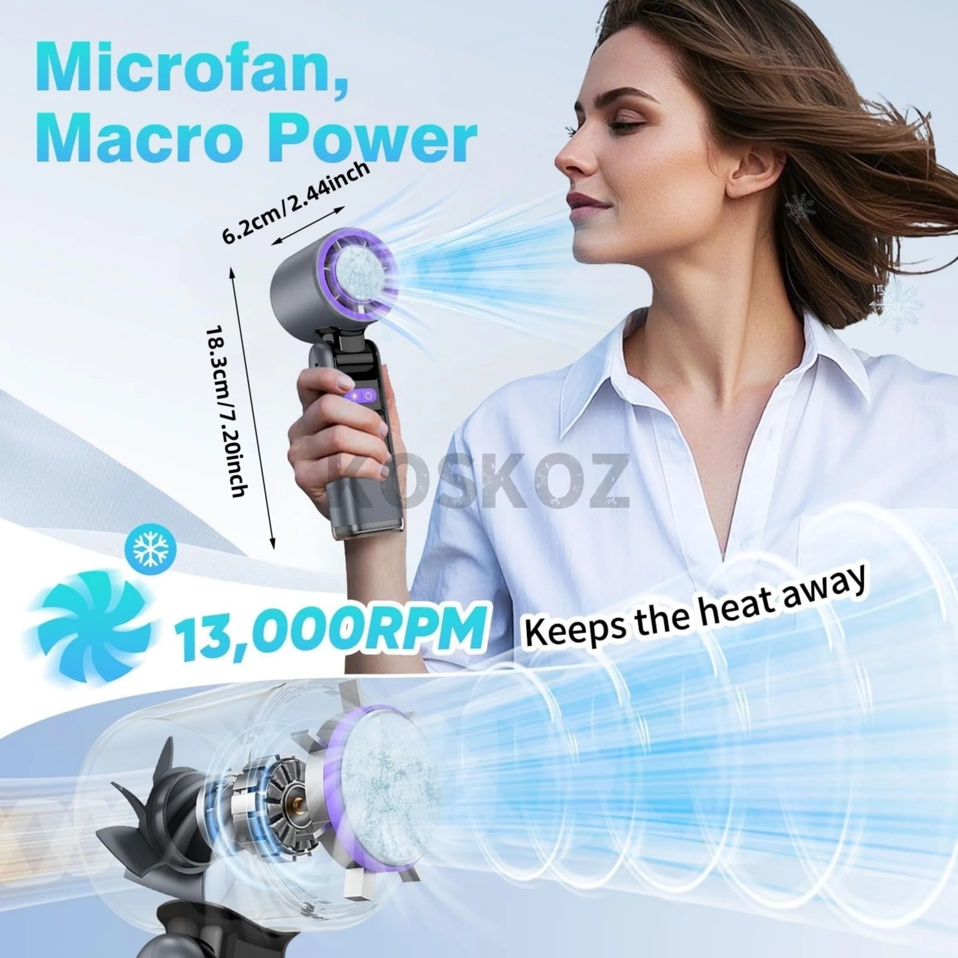 Portable Handheld Turbo Fan With Cooling Plate
