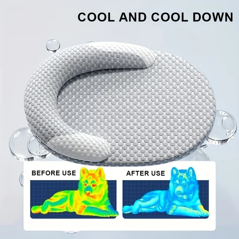 Cooling Cat Bed with Neck Support