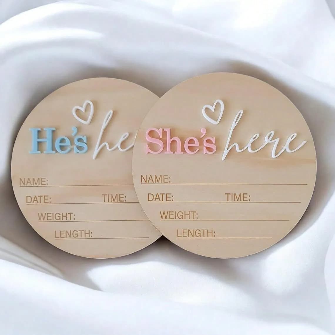 Birth Announcement Sign She's Here Or He's HereAnnouncement Sign Baby Newborn AnnouncementSign Baby Photo Prop