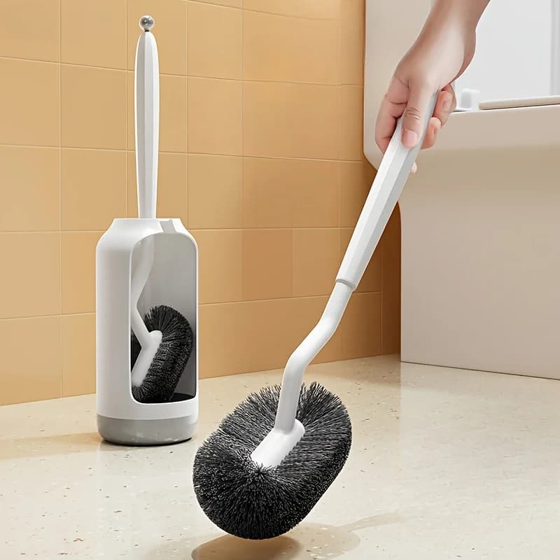 Toilet Brush Set with Ergonomic Handle and Ventilation Base