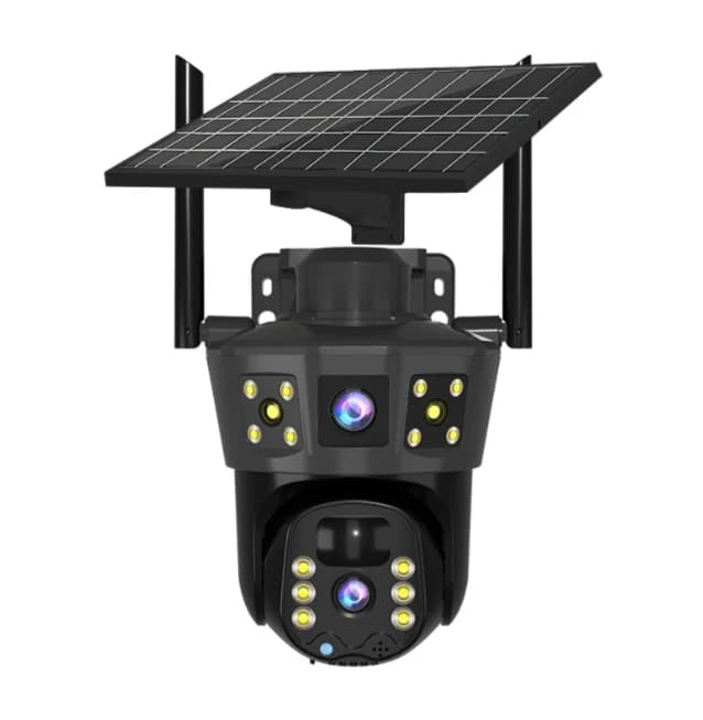 Solar Security Camera with Dual Lens WiFi