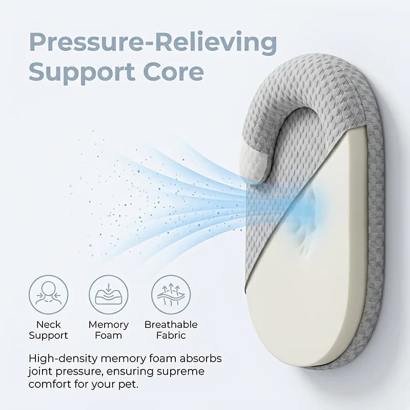 Cooling Cat Bed with Neck Support