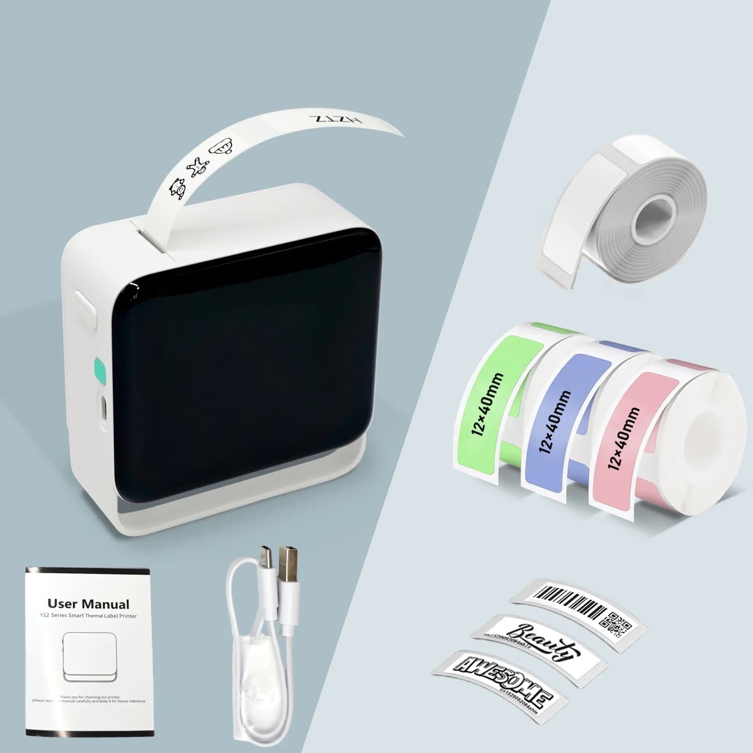 Portable Wireless Label Maker with Paper Roll