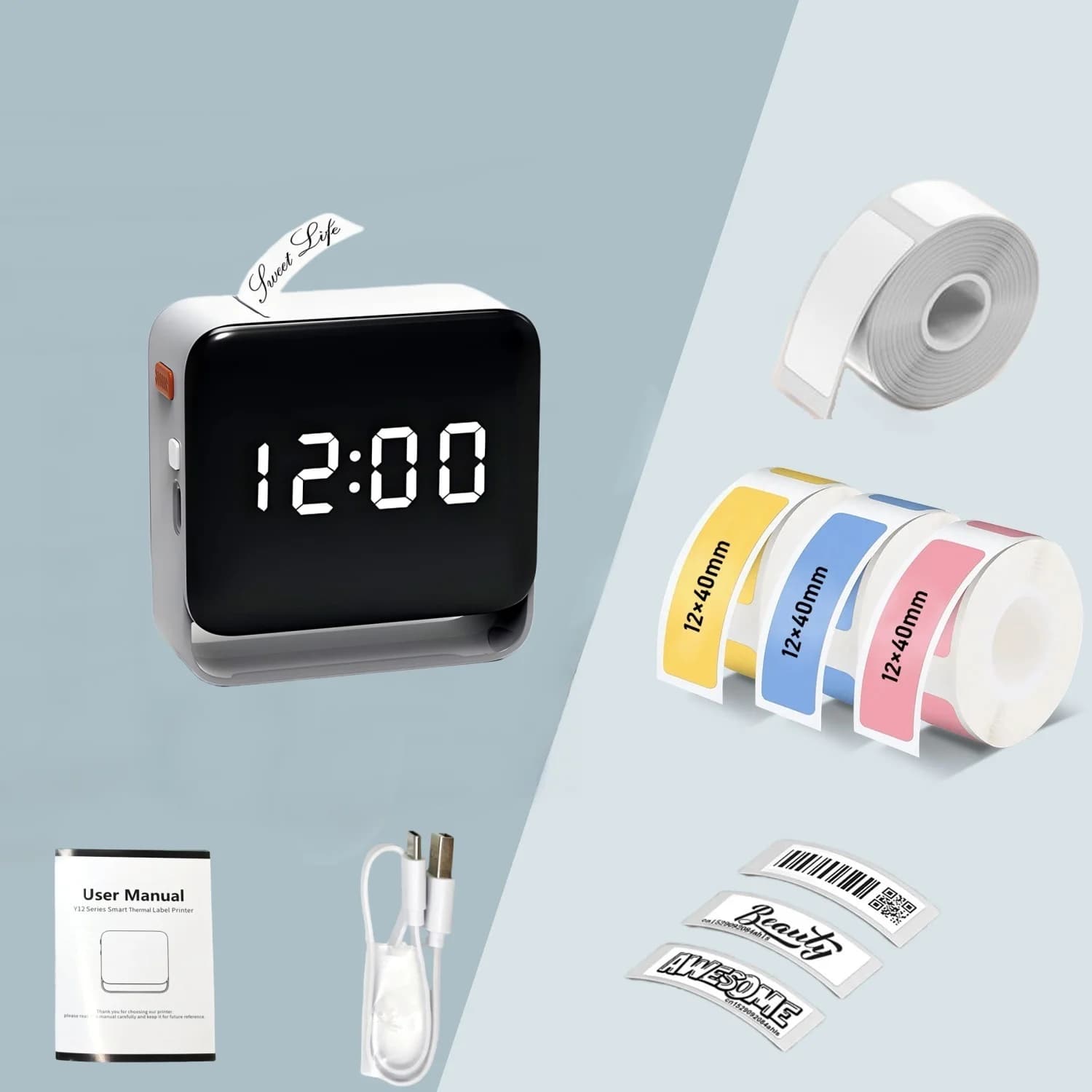 Portable Wireless Label Maker with Paper Roll