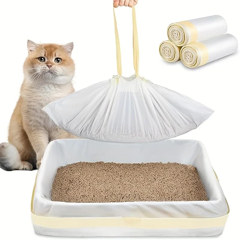 Extra Thick Drawstring Cat Litter Box Liners