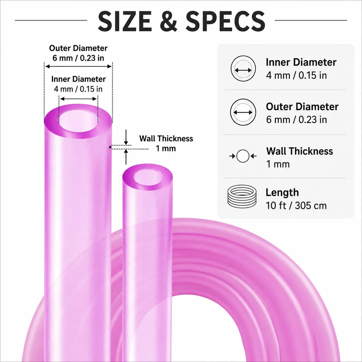Aquarium Airline Tubing 4mm ID 10 Feet