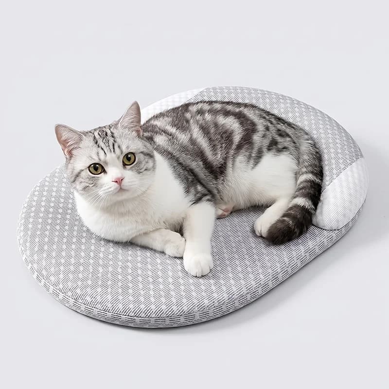 Cooling Cat Bed with Neck Support