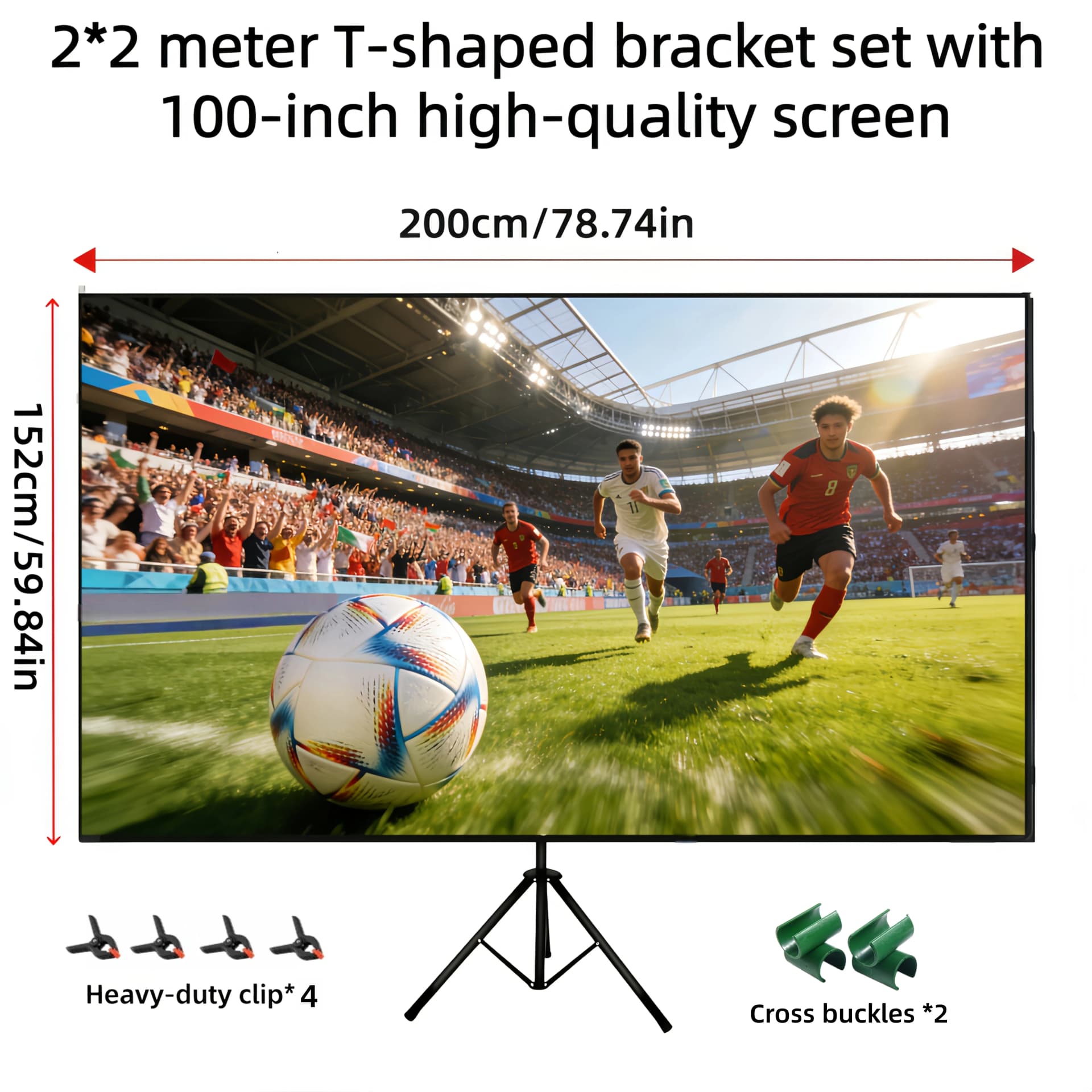 100 Inch Portable Projector Screen with Stand