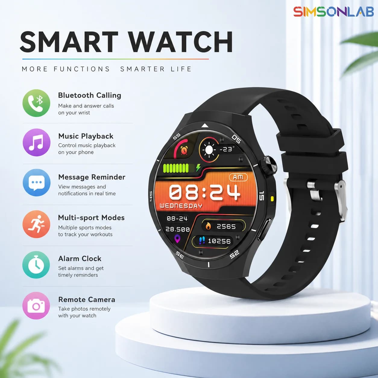 Smart Watch 2026 1.50 inch HD Screen Bluetooth Call Message Reminder Life WaterProof Multi-Sport Mode  Men Women Perfect Gift