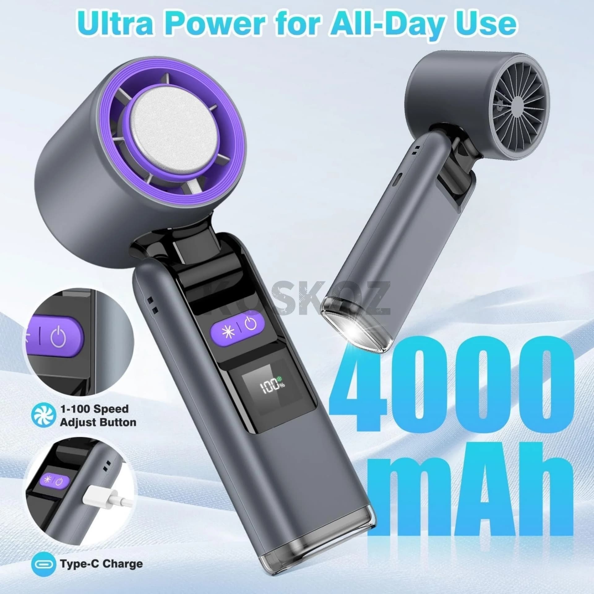 Portable Handheld Turbo Fan With Cooling Plate