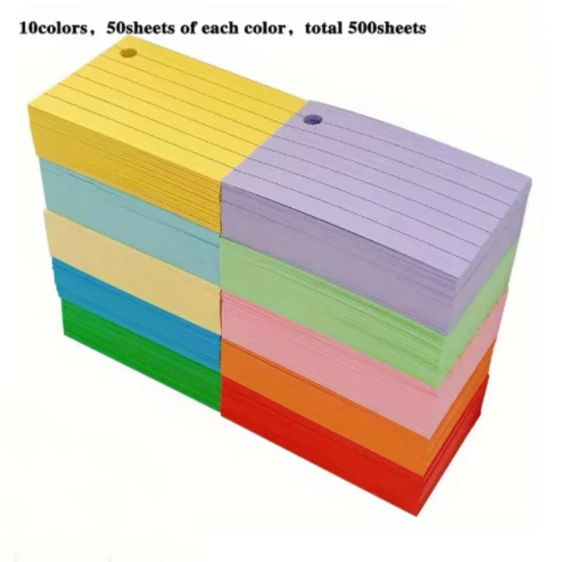 Ruled Lined Flashcards with Ring Binding