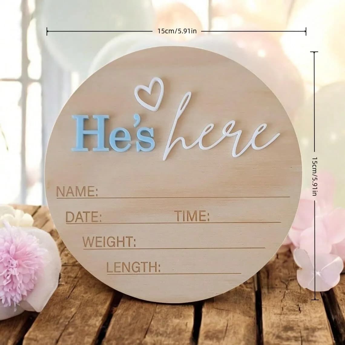 Birth Announcement Sign She's Here Or He's HereAnnouncement Sign Baby Newborn AnnouncementSign Baby Photo Prop