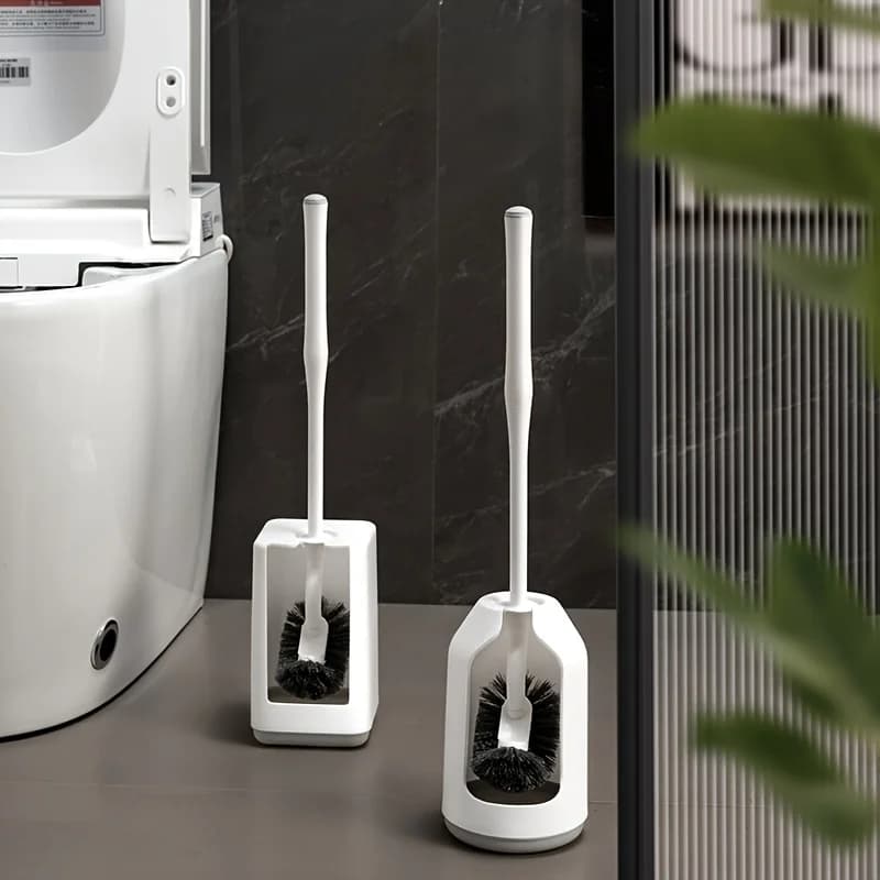 Toilet Brush Set with Ergonomic Handle and Ventilation Base