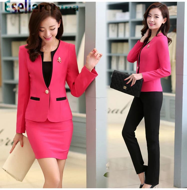 Women's Two-Piece Formal Blazer Suit Set