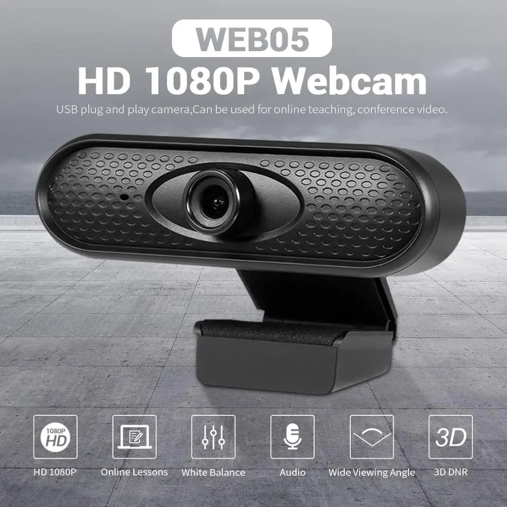 2MP 1080P Webcam Computer PC Web Camera with Microphone Cameras for Teaching Live Broadcast Video Calling Conference Work