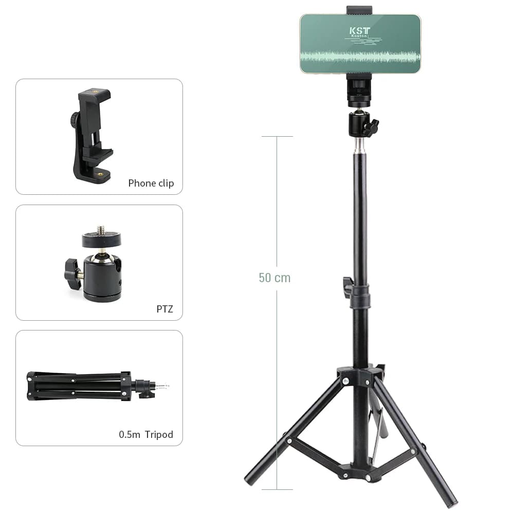 Foldable Phone Tripod Stand, Adjustable Height