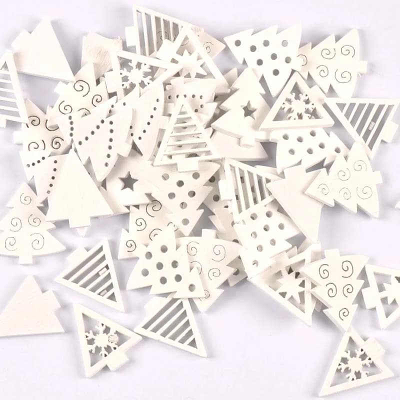 Snowflake Wood Slices 22mm - 50 Piece Set