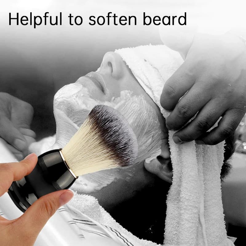 Beard Shaving Brush with Wooden Handle