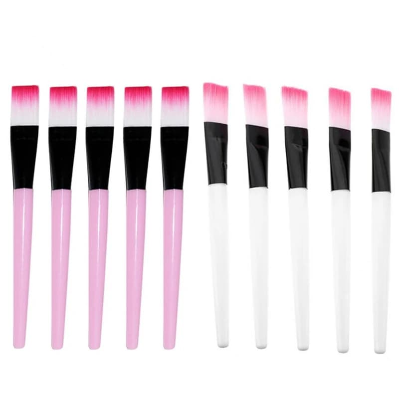 10pcs Face Skin Care Tools Mask Mud Mixing Brush White Acrylic Handle Fiber Hair Cosmetic Applicator DIY Beauty Tools