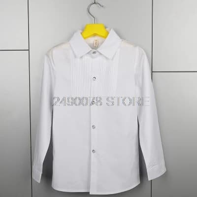 Boys White Long-Sleeve Dress Shirt