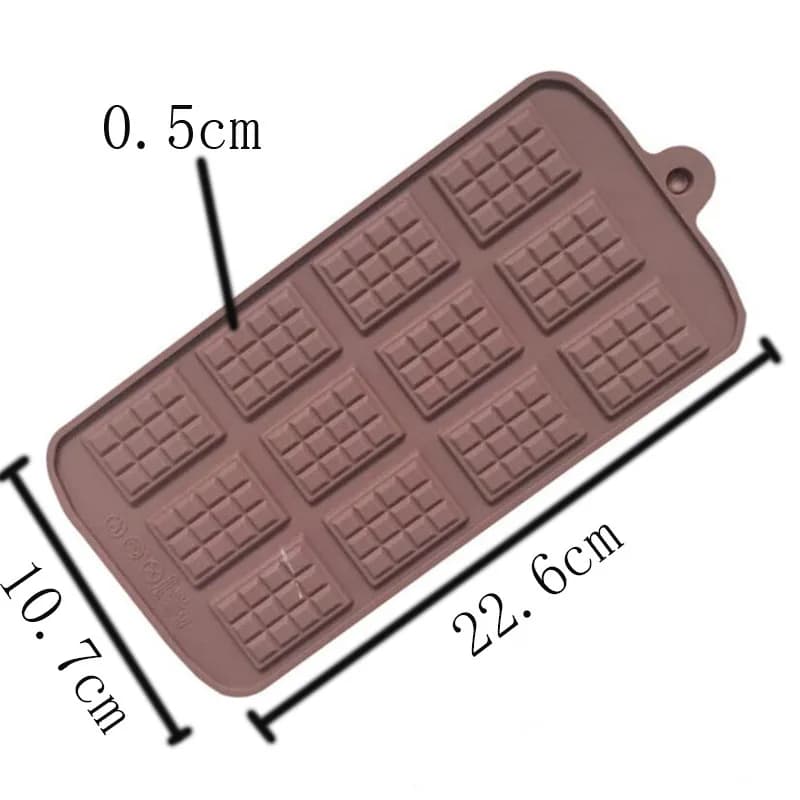 Silicone Mold 12 Chocolate Molds Fondant Patisserie Candy Bar Mould Cake mode Decoration Candy Sugarcraft Baking Accessories
