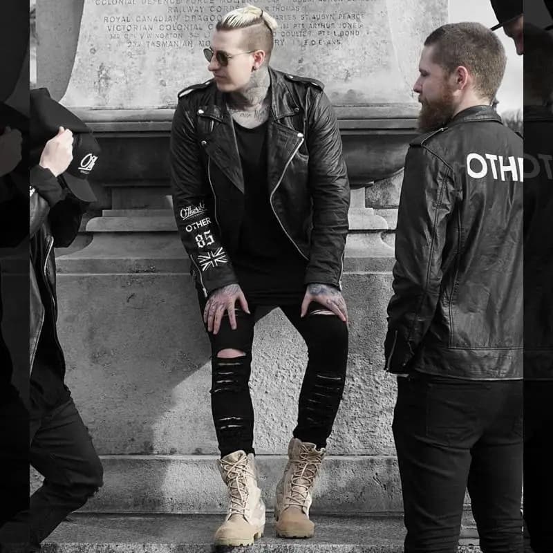 Black Ripped Narrow Fit Jeans Men