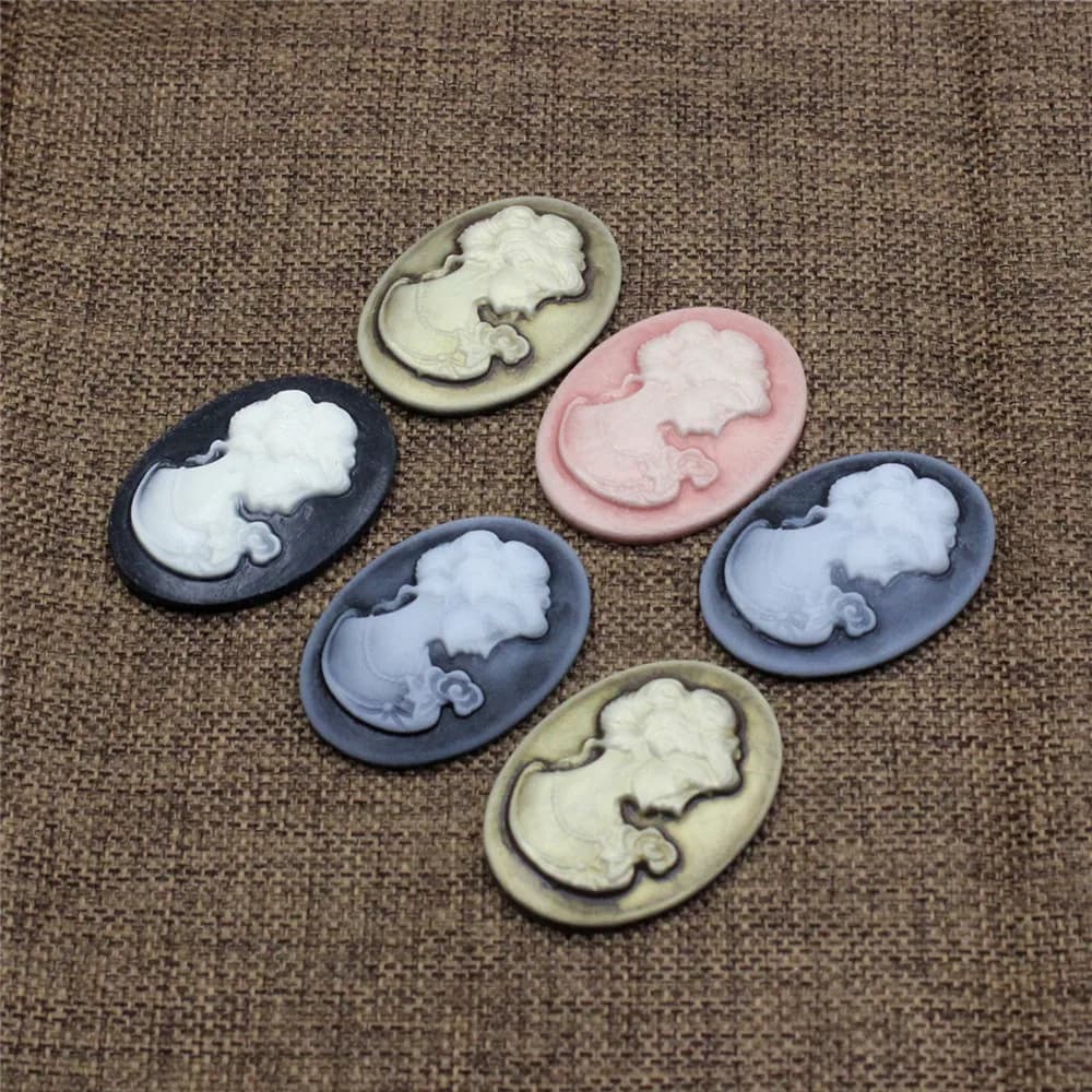 Flatback Resin Beauty Cameo Cabochons 29x39mm