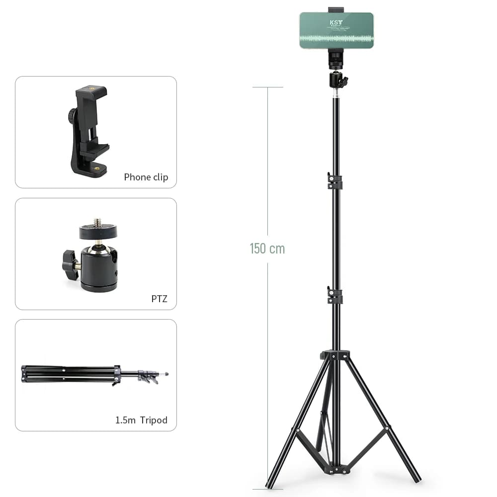 Foldable Phone Tripod Stand, Adjustable Height