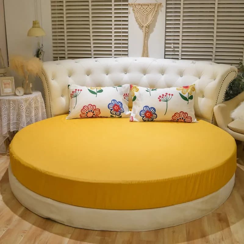 Round Cotton Fitted Sheet