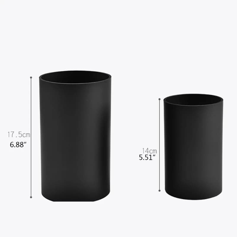 Black Plastic Utensil Holder Cylinder