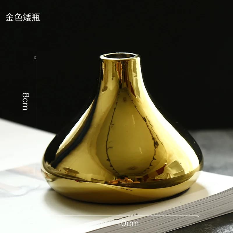 Ceramic Vase For Dried Flowers Gold