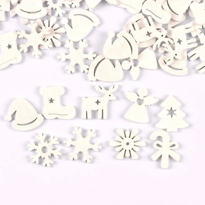 Snowflake Wood Slices 22mm - 50 Piece Set