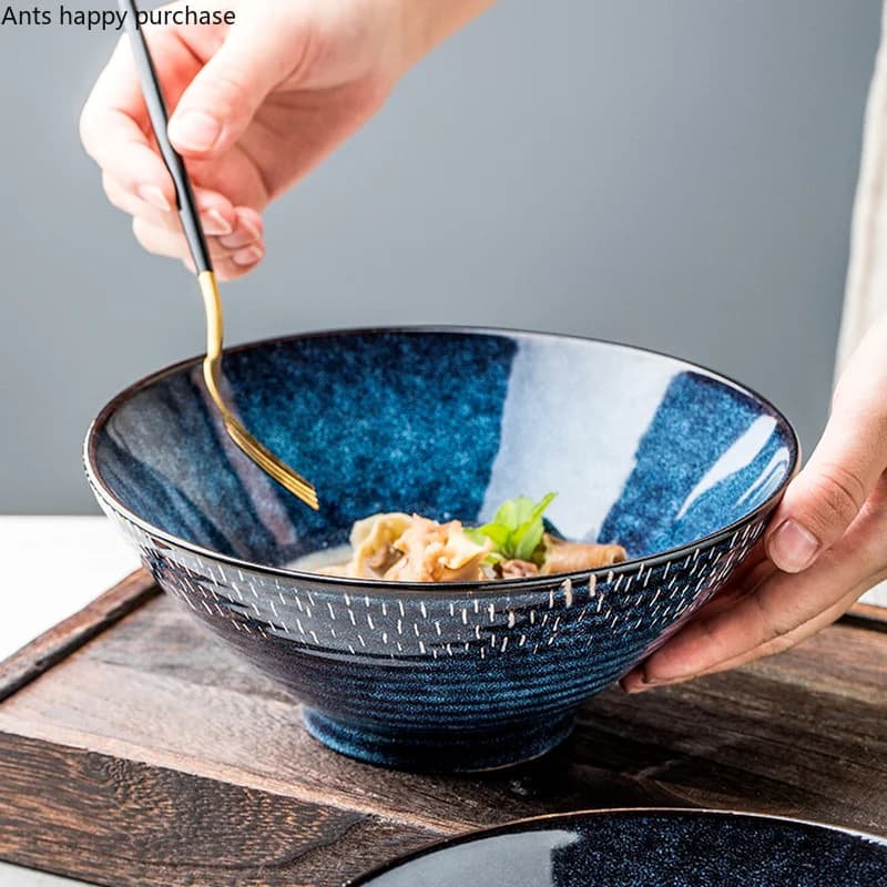 Large Blue Ceramic Bowl