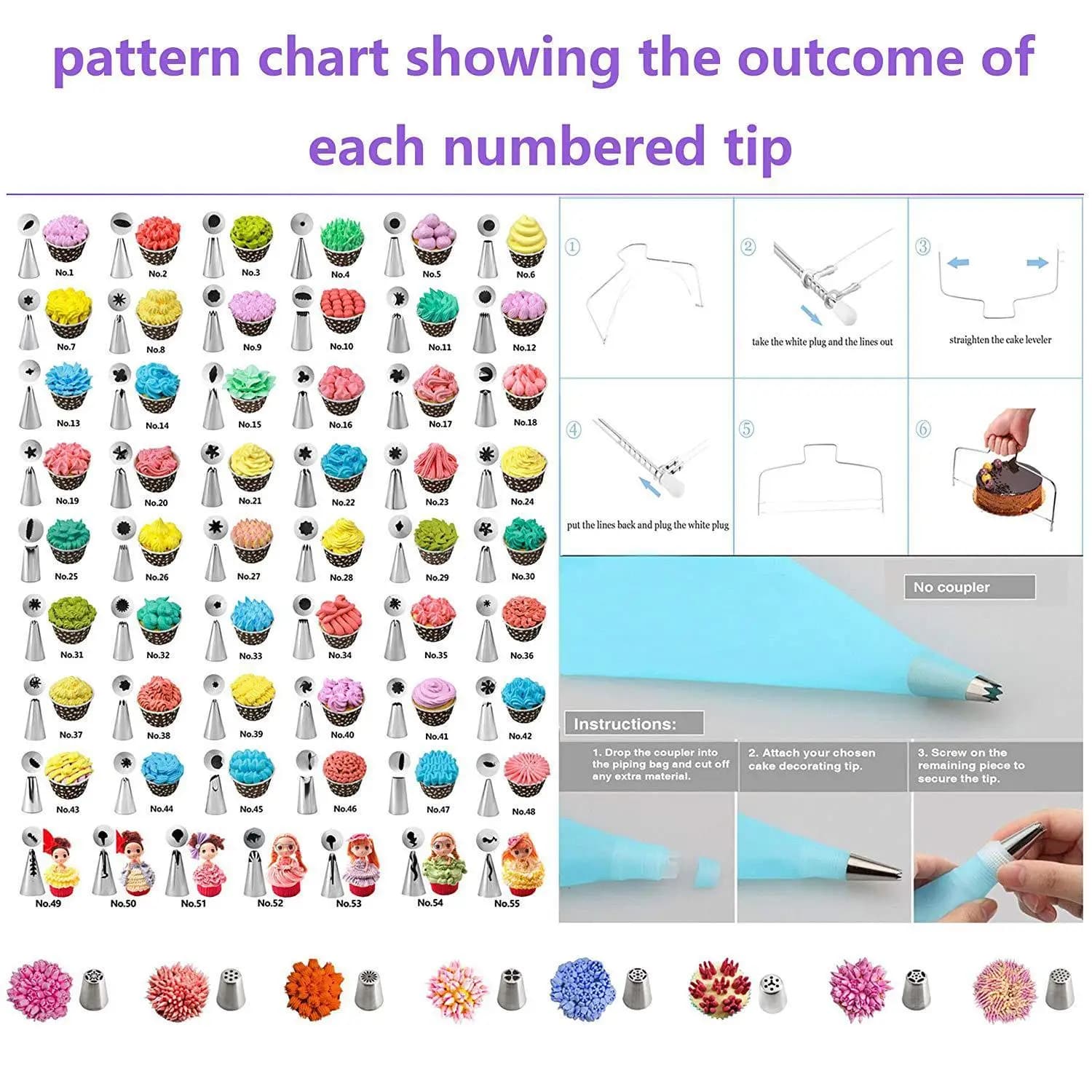 Cake Decorating Turntable Kit with 137 Piping Accessories