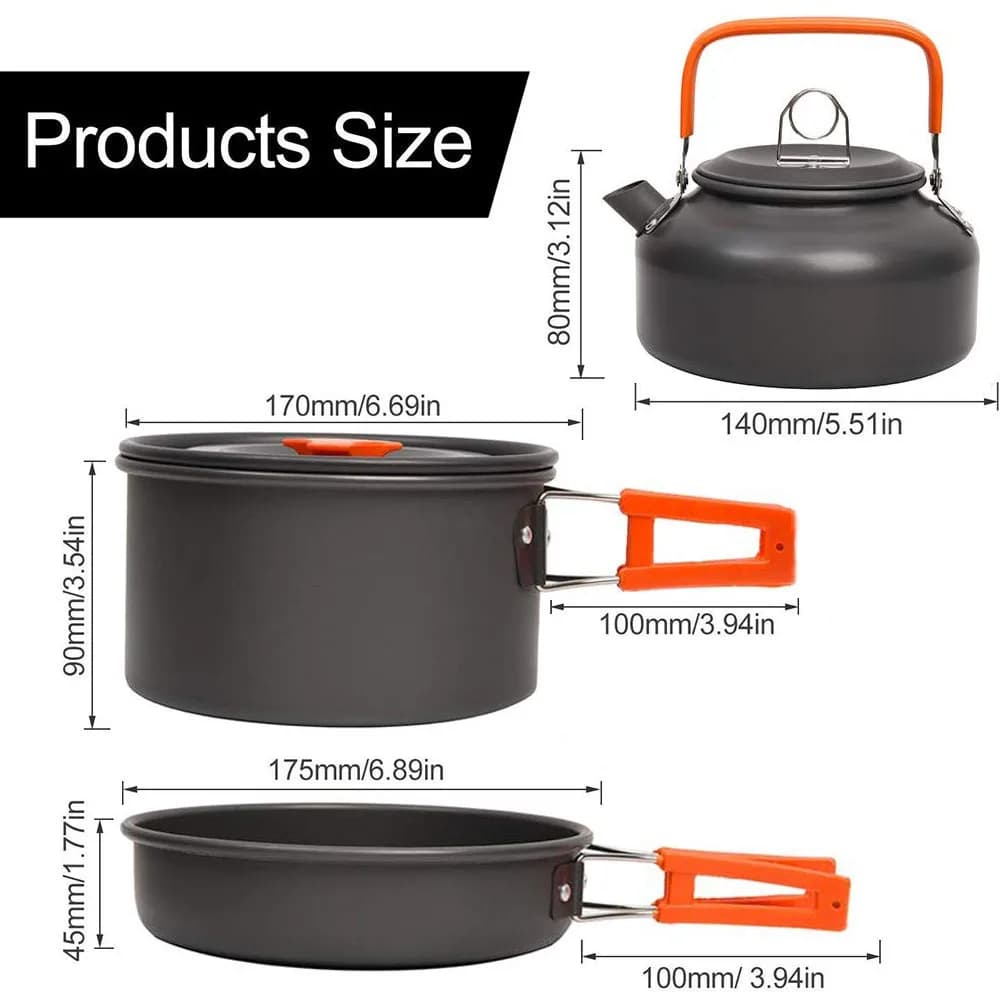 Camping Cookware Set With Kettle