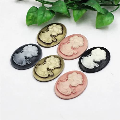 Flatback Resin Beauty Cameo Cabochons 29x39mm