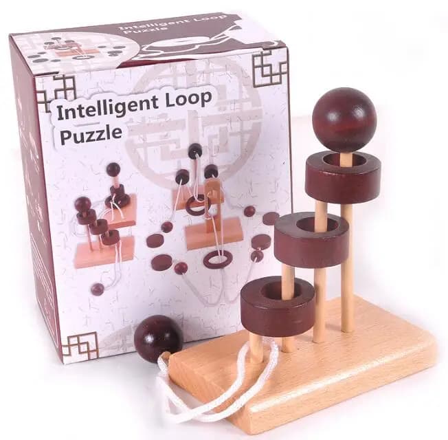 Wooden Brain Teaser Puzzle Set