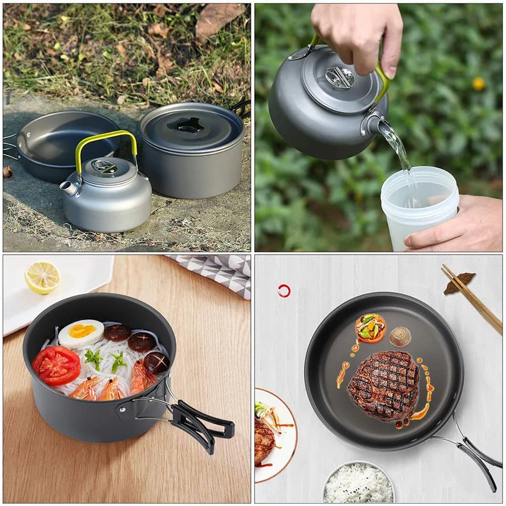 Aluminum Camping Cookware Set for 2-3 People