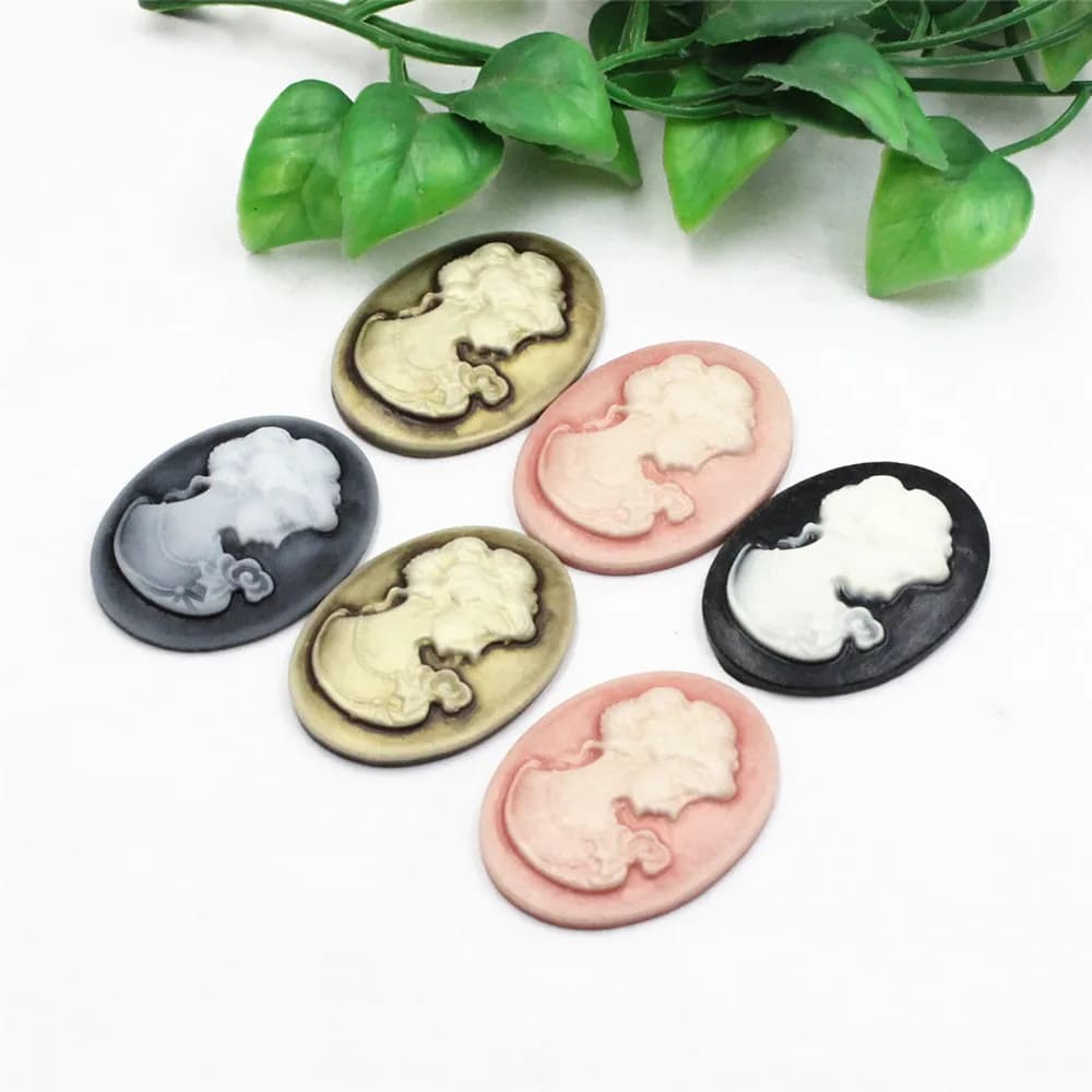 Flatback Resin Beauty Cameo Cabochons 29x39mm