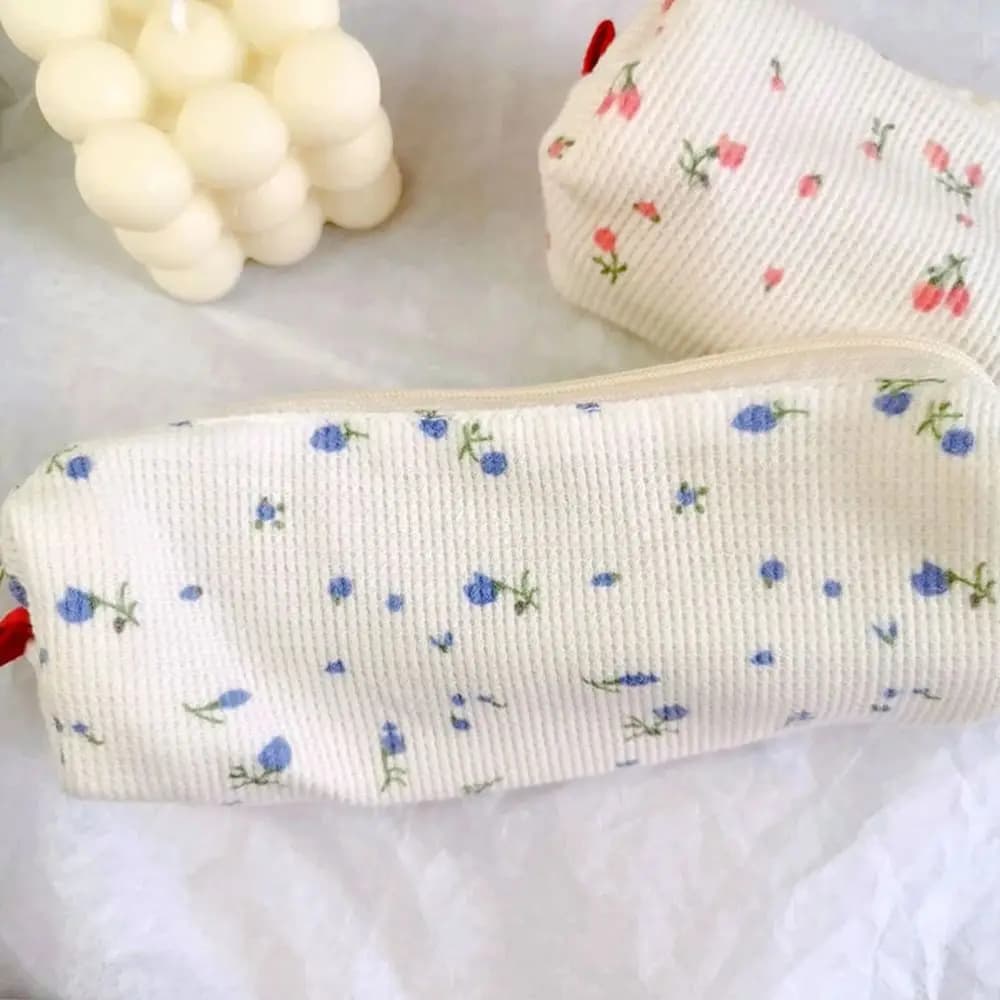 Office Supplies Simple Stationery Pen Box Pen Holder Makeup Bag Pencil Bag Small Flowers Storage Bags Pencil Cases