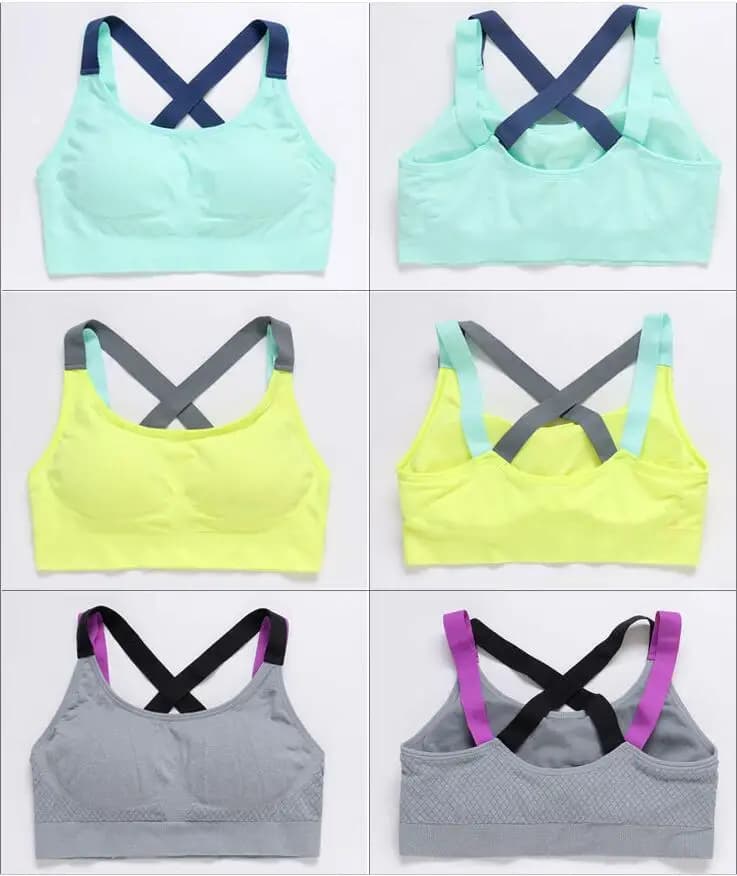 Women's Full Cup Sports Bra with Cross Back