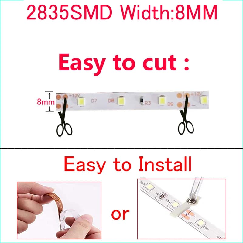 LED Strip Light 1M 2M 3M 4M LEDs Dimmable DC 12V 60LEDs/M Indoor Decorative Tape White Blue Red TV Festival LED Strip Lighting